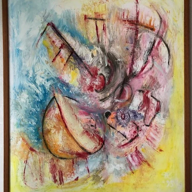 Michael Hibreus – verk nr 214, olja på duk, 73×60, 1995